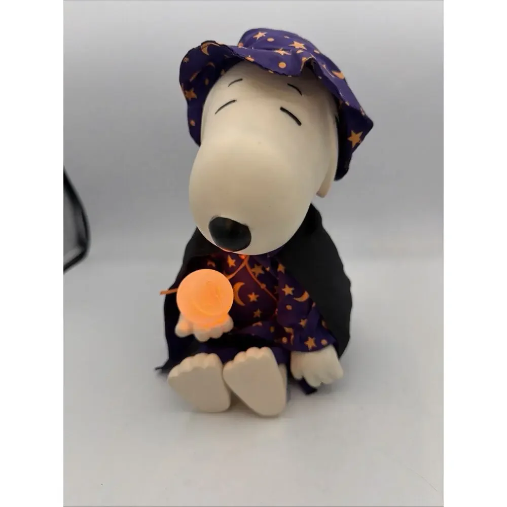 VINTAGE 1997 GEMMY HALLOWEEN DANCING WIZARD SNOOPY PEANUTS Lights Music Tested